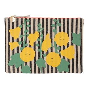 Clare V Canvas Clutch in floral and stripe